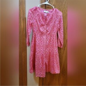 Vineyard Vines Pink Floral Print Long Sleeve Dress